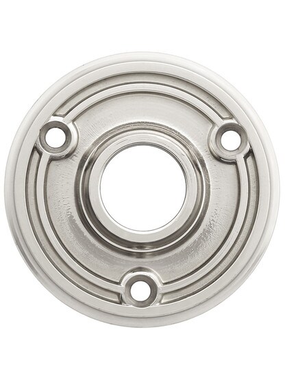 Solid-Brass Doorknob Rosette - 2 1/4 inch Diameter in Polished Nickel.